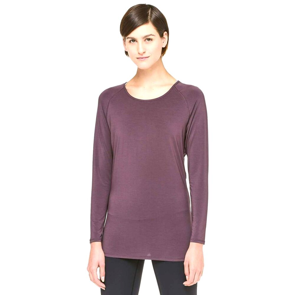 LULULEMON "CINCH ARCTIC" PLUM DEEP STRETCH LONG SLEEVE TOP SIZE 12